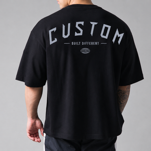 เสื้อยืดโอเวอร์ไซส์ผ้าฝ้ายวินเทจฟอกสีแบบขายส่ง เสื้อยืดออกกำลังกายทรงบ็อกซี่ สตรีทแวร์ สกรีนโลโก้ตามสั่ง แบรนด์ส่วนตัว เสื้อยืดผู้ชาย - Product Image 1