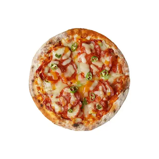 The Best Korean Frozen Round Shape Pizza Made in Korea Pepperoni Pizza 310g The pizza is cut into 4 piece