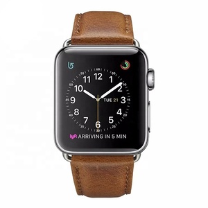Correa de Cuero Genuino Marrón para Apple Watch, Correa de Moda para Hombre, Correa para <span class=keywords><strong>IWatch</strong></span> - Product Image 4