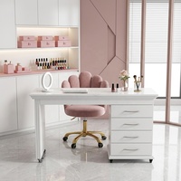 Table de manucure moderne avec collecteur de poussière et rangement pour salon de manucure