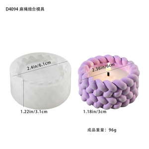 TIMESRUI Venta al por Mayor Molde de Silicona con Textura de Cuerda de Cáñamo, <span class=keywords><strong>Moldes</strong></span> de Resina y Cordón de Yute para Velas, para Bricolaje, Concreto, Macetas y Decoración del Hogar - Product Image 2