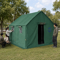 Tente de camping familiale de luxe 3x4m en toile imperméable, robuste, pour l'extérieur, style safari, avec toit à pignon de 2,85m de hauteur, installation rapide, idéale pour l'été