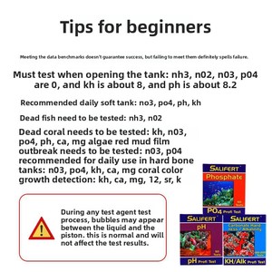 Reactivos <span class=keywords><strong>de</strong></span> prueba Sali Fert para cultivo <span class=keywords><strong>de</strong></span> corales y uso en acuarios: pH, NO2, NO3, KH, PO4, Mg, Cu, NH3, Ca, K y Flatworm Exit - Product Image 5