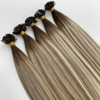 Prix d'usine Extensions de cheveux humains 100% Remy brésiliens à la kératine, pointe plate et pointe en U, 20 pouces, pour femmes