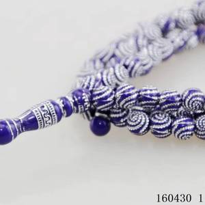 Tasbih ethnique en agate artificielle multicolore 6 mm 99 perles, motif spirale doré de luxe, élégantes perles de prière islamiques pour hommes - Product Image 1