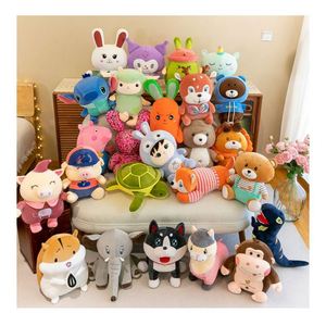 Peluche chien Teddy mignon de dessin animé, coloré, en tissu doux au toucher, avec nez en tissu, animaux doux et sûrs pour les nourrissons, vente en gros de poupées et animaux en peluche - Product Image 1