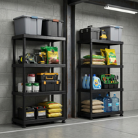 Étagère de rangement en plastique empilable traditionnelle à 3 niveaux avec une construction robuste et durable, facile à installer pour la maison, la cuisine, l'entrepôt