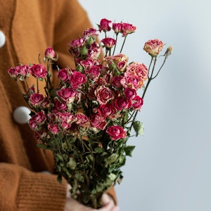 <span class=keywords><strong>Rose</strong></span> Rosse Essiccate UKIQUEEN, Un Mazzo di <span class=keywords><strong>Rose</strong></span> Naturali Essiccate con Stelo per Decorazioni Domestiche - Product Image 3