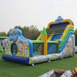 Château gonflable bleu pour fête, chien <span class=keywords><strong>bingo</strong></span>, château gonflable extérieur avec toboggan, château gonflable pour enfants à vendre - Product Image 1