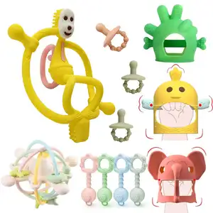 Monkey Teether MOL Stick bé Silicone răng cảm giác đồ chơi trẻ sơ sinh răng hàm xoa dịu bé Teether Silicone bé Đồ chơi tùy chỉnh