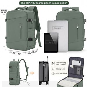 Mochila Multifuncional para Avión, Personalizada, de Gran Capacidad, con Carga USB, Negra, Bolsa de Viaje, Duradera, para Computadora Portátil - Product Image 4