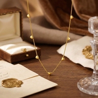 Ensemble de 11 colliers et bracelets en acier inoxydable en forme de petit cœur pour femme, délicats et polyvalents, style Ins, chaîne de clavicule