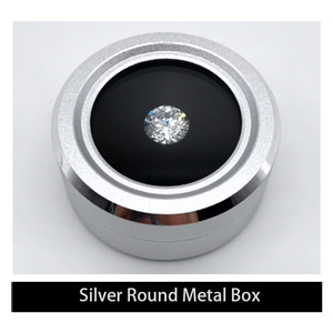 Boîte à bijoux de luxe ronde en <span class=keywords><strong>verre</strong></span> transparent avec couvercle rotatif, présentoir pour bijoux avec rangement pour diamants <span class=keywords><strong>argent</strong></span>és et organisateur de pierres brutes - Product Image 4