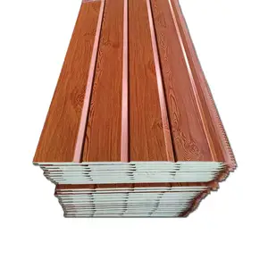 Panel de Pared Decorativo de Metal y Madera con Aislamiento <span class=keywords><strong>para</strong></span> Exterior Decoración Pu Eps Xps <span class=keywords><strong>Paneles</strong></span> Sándwich <span class=keywords><strong>para</strong></span> Casa Precio de Fábrica - Product Image 5