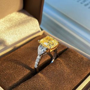 IGI 9k 18k Lab Grown Diamond Luxury 4ct <strong>Cushion</strong> Cut Women's <strong>Wedding</strong> Engagement Yellow Filled Diamond <strong>Ring</strong> 6g Gold Hot-selling - Product Image 5
