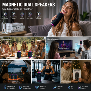 OEM BT <b>Speaker</b> Manufacturer G369 Magnetic TWS <b>Speaker</b> <b>with</b> RGB <b>Lights</b> Portable Wireless Stereo <b>Speaker</b> - Product Image 2