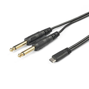 USB C to <strong>2</strong>-in-1 Gold Plated 6.35mm Audio Cable Adapter Dual Application for Speaker Microphone <strong>Computer</strong> - Product Image 2
