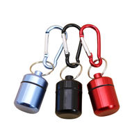 Boîte de rangement pour médicaments en alliage d'aluminium de forme ronde, étanche, mini boîte d'emballage en métal pour écouteurs avec porte-clés, vente en gros
