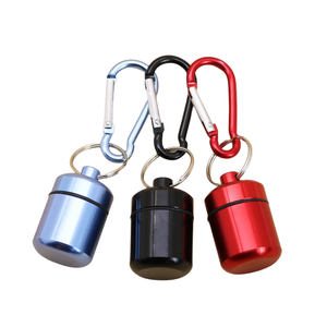 Boîte de rangement pour médicaments en alliage d'aluminium de forme ronde, étanche, mini boîte d'emballage en métal pour écouteurs avec porte-clés, vente en gros - Product Image 3