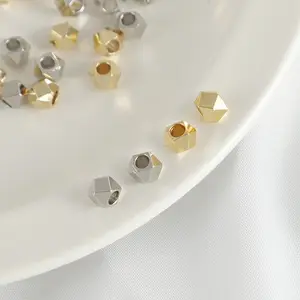 14k gold plated square corner cut beads with DIY handmade beading accessories, materials and accessories