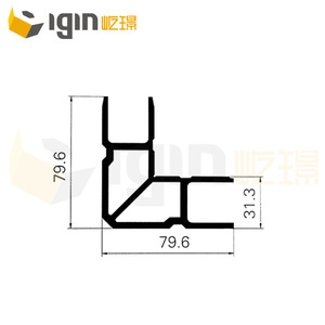 Profilé d'angle en aluminium 31,3H*79,6mm-31,7H*90mm pour cadres de portes et fenêtres, usage industriel et civil, résistant à l'eau, design minimaliste - Product Image 4