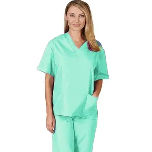 Medizinisches Uniform-Set für Frauen, 4-Wege-Stretch-Stoff mit V-Ausschnitt und Kordel zug