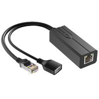 Divisor PoE Activo de 48V a 5V2A, USB Tipo A Hembra, 1000Mbps, IEEE802.3af, Monitor de Energía, Cámara IP, Raspberry Pi
