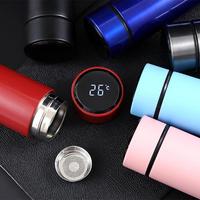 Gourde intelligente numérique en acier inoxydable avec Led, contenant isolé sous vide, thermos, affichage de la température, de 15 ml