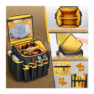 Wholesale Oxford <b>Tool</b> <b>Tote</b> <b>Bag</b>, Multi-Pocket Heavy-Duty <b>Tool</b> Handbag with Removable Dividers - Product Image 3
