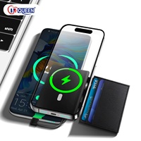Mini batterie externe portable 22,5 W 4500 mAh avec câble intégré, recharge magnétique sans fil, support de batterie Li-Polymère pour voyage