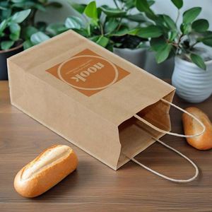 Bolsas de Papel Kraft con Logotipo Personalizado para Flores, Bolsas de Compras con Mi Marca, Incluye Bolsa Protectora y Papel de Seda - Product Image 3