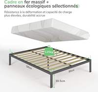 Cadre de lit en métal détachable en gros |   Sommier en acier facile à assembler |   Cadre de lit réutilisable KD pour dortoir, appartement, hôtel