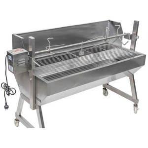 Parrilla Spartan BBQ Moderna Extra Grande de Acero Inoxidable Ajustable con Protector de Viento, Asador de Cerdo Duradero con Rotación Automática - 1500mm - Product Image 2