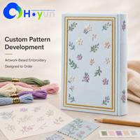 Carnet de notes brodé haut de gamme à couverture rigide avec impression couleur et broderie florale, idéal pour un cadeau personnalisé