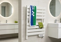 Calentador de Toallas Eléctrico Portátil de Aluminio HOPE T400-6, Garantía de 2 Años, Diseño Moderno, Uso Doméstico y Hotelero, Temporizador, Montaje en Pared