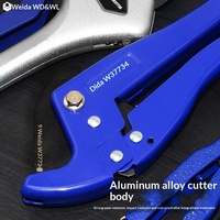 WEIDA Cortador de Tubos de PVC con Trinquete Autoblocante de Aleación de Aluminio de 75 mm, Herramientas Manuales de Plomería, Juego de Escariadores de Tubos, Roscador Manual, 3 Años de Garantía