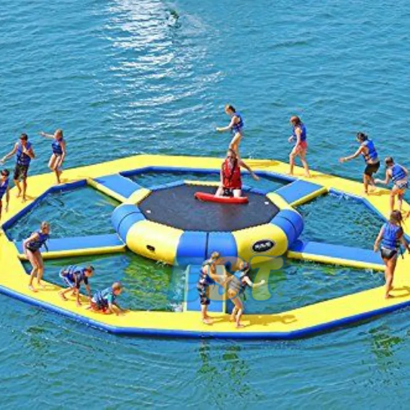 ยอดนิยมInflatable Floatingน้ํากระโดดเตียงทะเลน้ําสวนสาธารณะPVC Inflatable Floating Trampolineน้ําTrampolineสําหรับผู้ใหญ่เกม