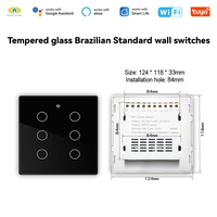 Interruptor de Pared Inteligente Estándar Brasileño 2026, Versión Zigbee WiFi, Opción 124*118mm, Panel de Interruptor Inteligente para Brasil