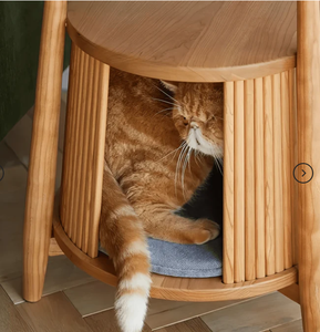 Custom Living Room End <b>Tables</b> With Storage Side <b>Table</b> Reclaimed Wood <b>Coffee</b> Easy Assemble Wooden House for Cats - Product Image 4