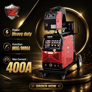 เครื่องเชื่อม ZELDA <span class=keywords><strong>MIG</strong></span>/MMA-400 2 in <span class=keywords><strong>1</strong></span> <span class=keywords><strong>MIG</strong></span> MAG MMA 400A IGBT อินเวอร์เตอร์ ระบบป้องกันแก๊ส CO2 พร้อมแกนม้วนลวด 15 กก. <span class=keywords><strong>3</strong></span> เฟส 380V - Product Image 1