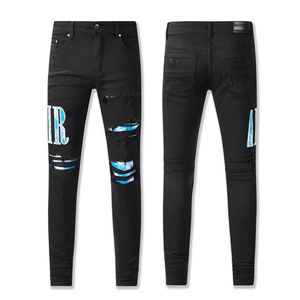 थोक उच्च गुणवत्ता वाली कपास स्ट्रीटवियर परेशान वॉश सीधे शैली में स्टोनवाड एमीमेन पैंट पैंट पुरुषों की जींस - Product Image 4