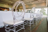 Chaise en plastique transparente pour cocktails et réunions annuelles, avec support lombaire, résistante à l'eau et facile à nettoyer