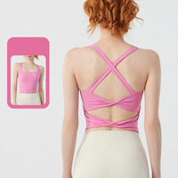 Soutien-gorge de sport pour femme, nouveau modèle à dos ouvert, antichoc, avec coussinets fixes intégrés, respirant, idéal pour la gym, le yoga et l'entraînement