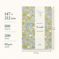 Carnet de notes A5 à couverture rigide en tissu à motifs floraux, motif oiseaux et fleurs, Strawberry-thief, ligné, avec reliure collée filée, idéal comme cadeau