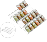 Étagère de rangement pour assaisonnements en acrylique, 4 pièces, empilable, avec tiroirs transparents, pour bouteilles d'épices