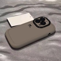 Coque de téléphone portable en silicone anti-chute pour iPhone 17 Air, 16, 15 Pro Max, 14 Pro, Puff 13, 12, 11 Pro Max avec support de téléphone inclus
