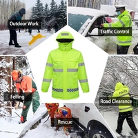 Veste d'hiver chauffante électrique imperméable haute visibilité pour hommes et femmes Veste de travail chauffante avec batterie USB Construction