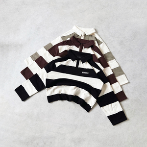 Custom Embroidery Logo Men 100% Cotton Stripe <b>Shirts</b> High Quality <b>Patchwork</b> Long Sleeve Design Button Stripe Long Sleeve T-<b>Shirt</b> - Product Image 3