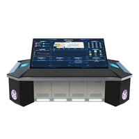 Bureau de centre de commande personnalisé avec commande à distance, levage électronique, double commande, grand écran, support d'affichage, poste de travail