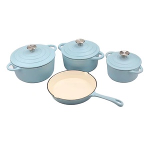 Ensemble de casseroles en fonte émaillée 4 pièces OEM d'usine 20 cm 22 cm 24 cm 26 cm, poêle <span class=keywords><strong>à</strong></span> frire, ustensiles de cuisine antiadhésifs pour <span class=keywords><strong>la</strong></span> maison - Product Image 4